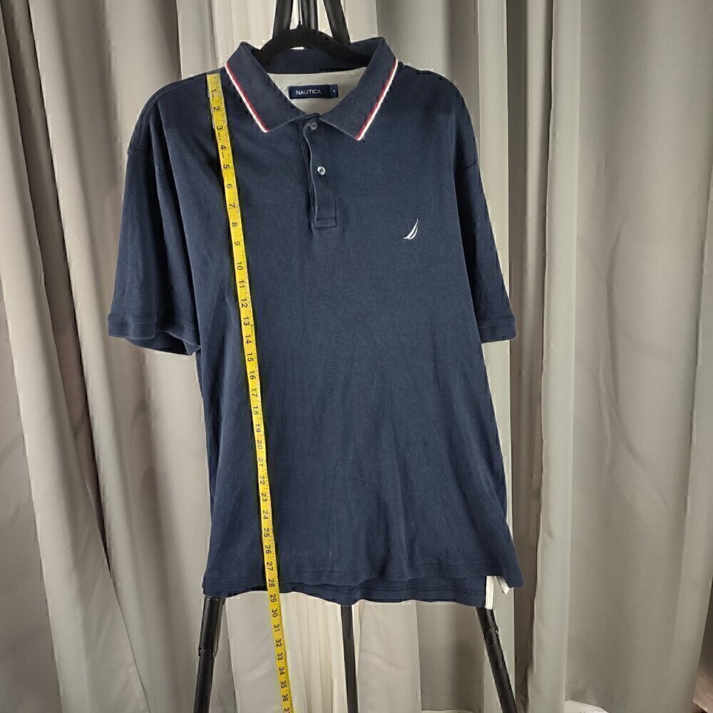 Nautica Men's 100% Cotton Blue 2 Button Short Sleeve Polo Pullover Shirt Size XL - Picture 5 of 10